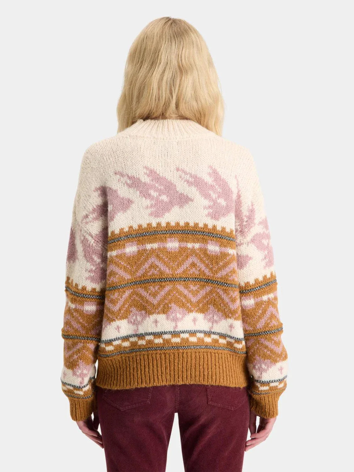 Scotch and Soda Metallic Fair Isle Pullover Tobacco
