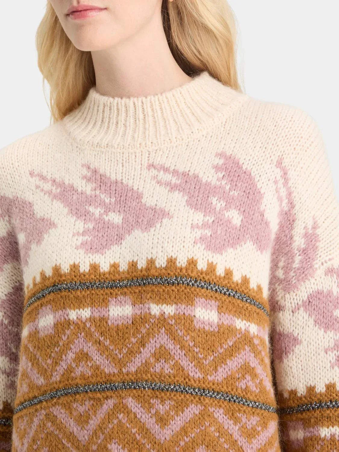 Scotch and Soda Metallic Fair Isle Pullover Tobacco