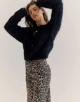 World of Nomads Frankie Cashmere Crew Neck Cardigan Black