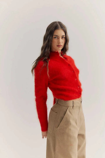 World of Nomads Bella Cashmere Cardigan Flame