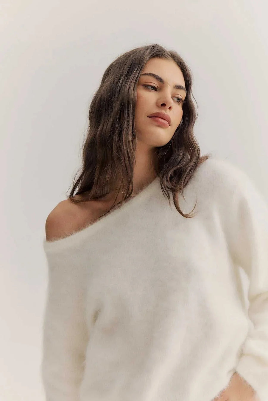 World of Nomads Stella Cashmere Boat Neck Knit Snow