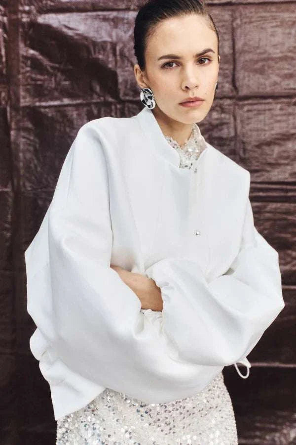 Shona Joy Otis Bomber Jacket Ivory