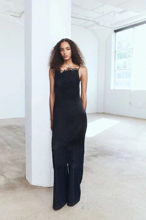 Shona Joy Lucia Lace Midi Dress Black