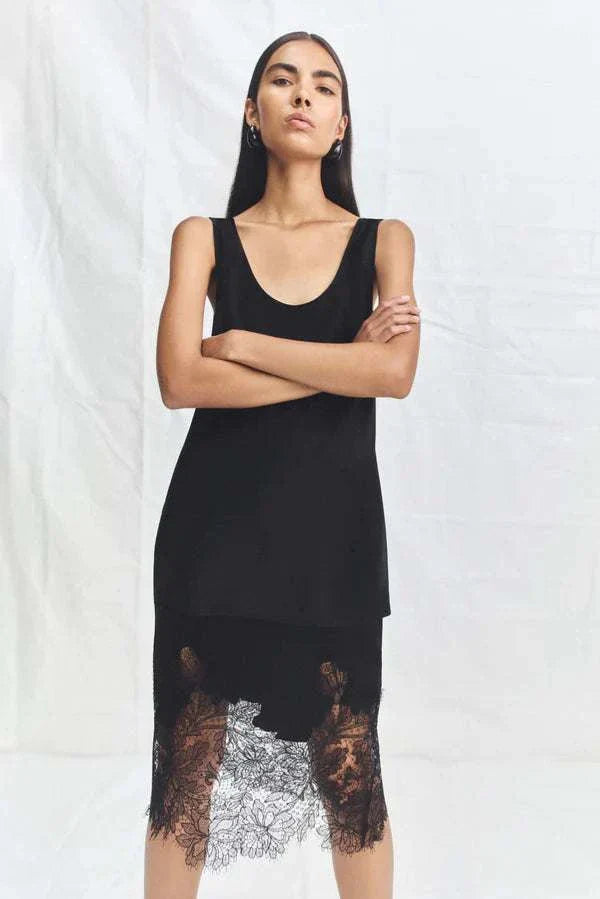 Shona Joy Savanna Scoop Neck Top Black