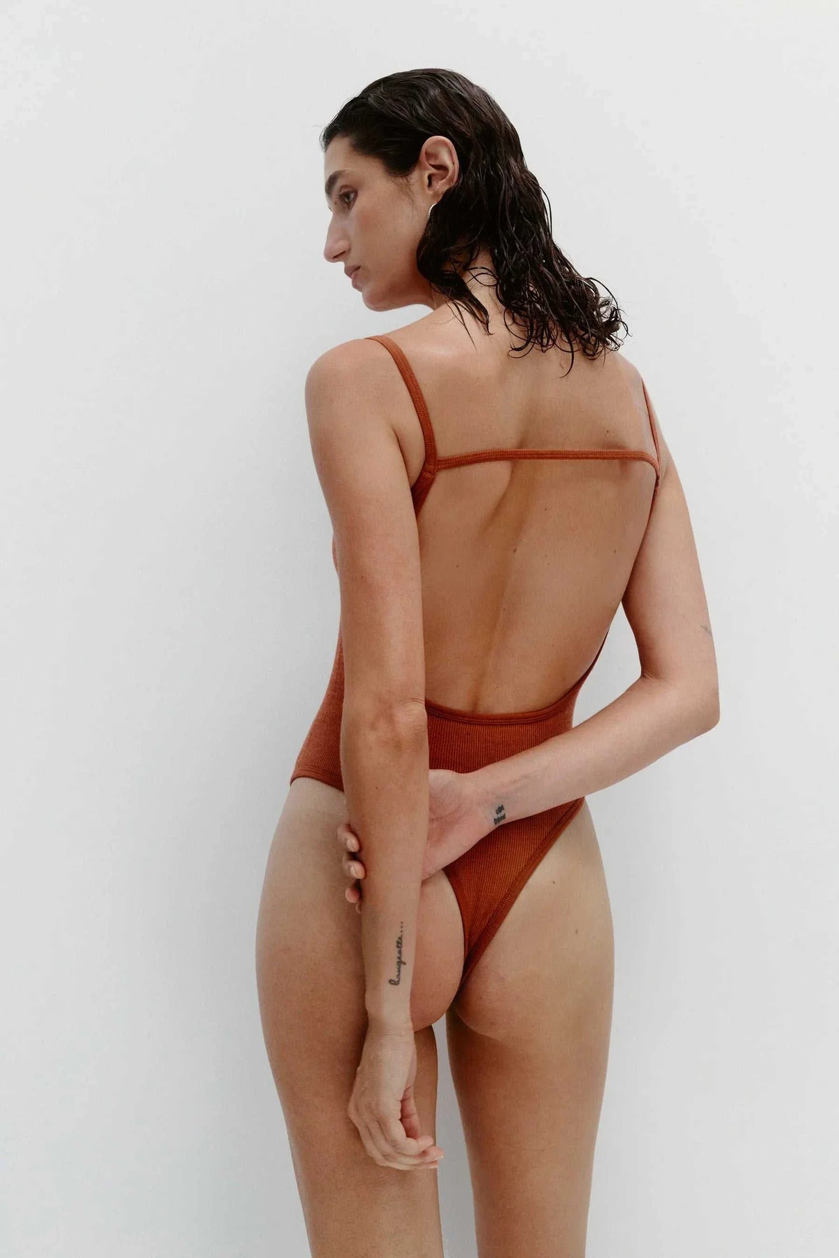 Nagnata Ballet Wool Bodysuit Clay