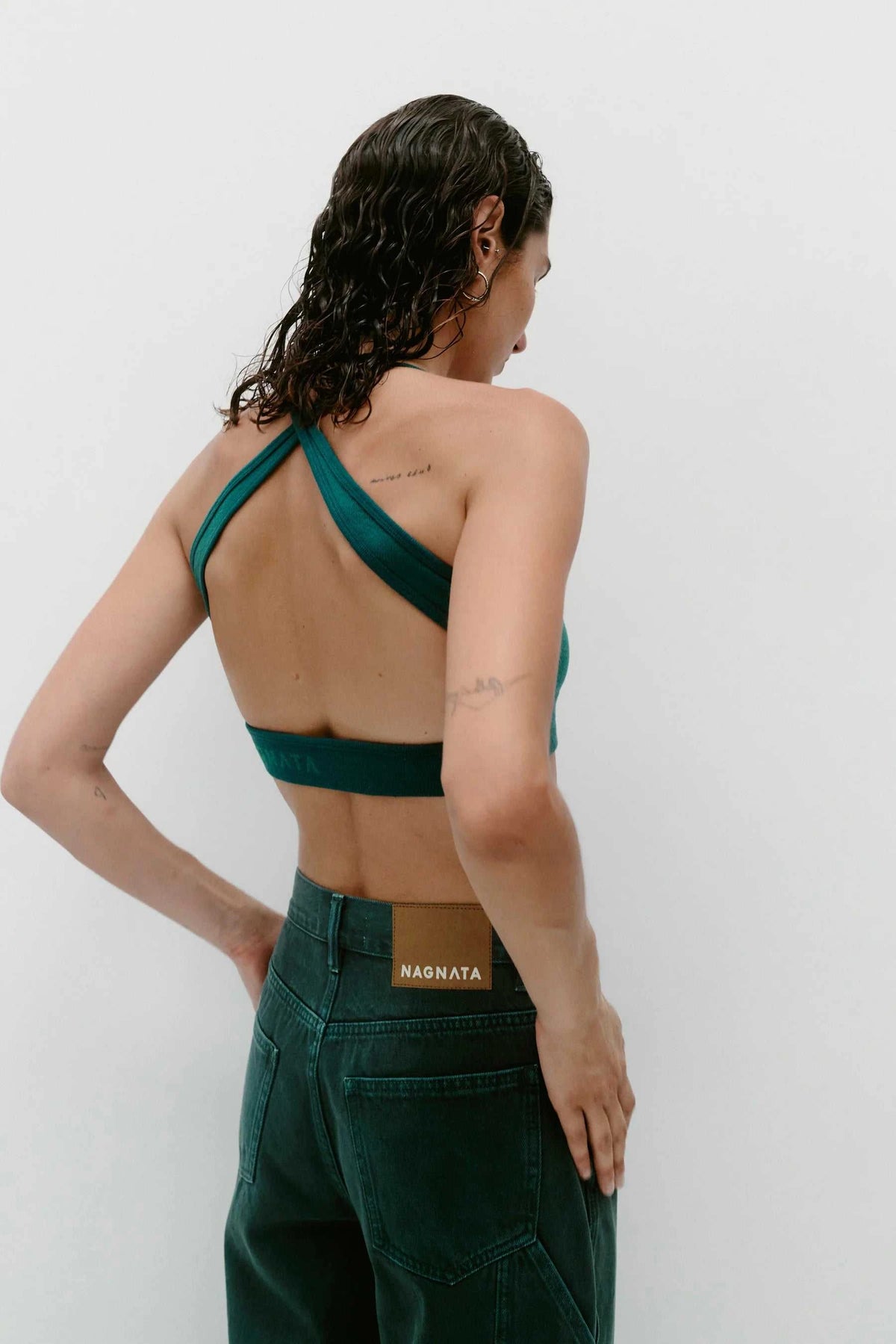 Nagnata Crossbody Wool Bralet Kelp