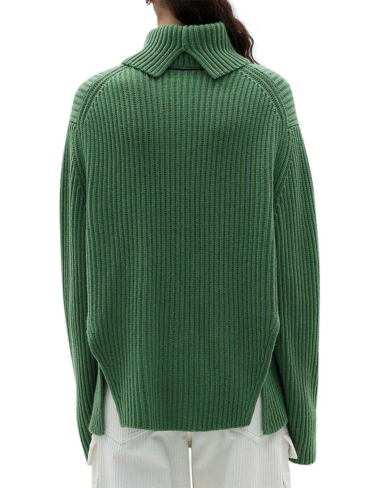 Bassike Chunky Oversized Turtleneck Green