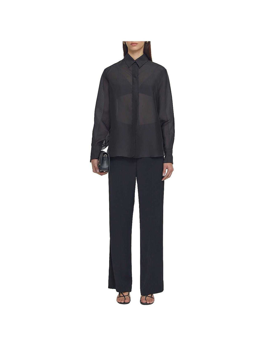 Viktoria And Woods Songbird Silk Shirt Black