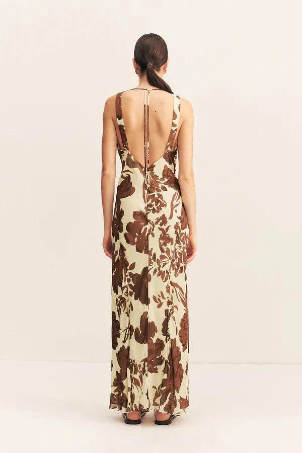 Shona Joy Noa Plunged Maxi Dress Pineapple Wallflower 