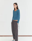 Deiji Studios Ease Trouser Brown Blue Stripe