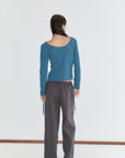 Deiji Studios Ease Trouser Brown Blue Stripe