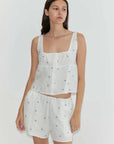 Deiji Studios Relax Short Set Floral Blue