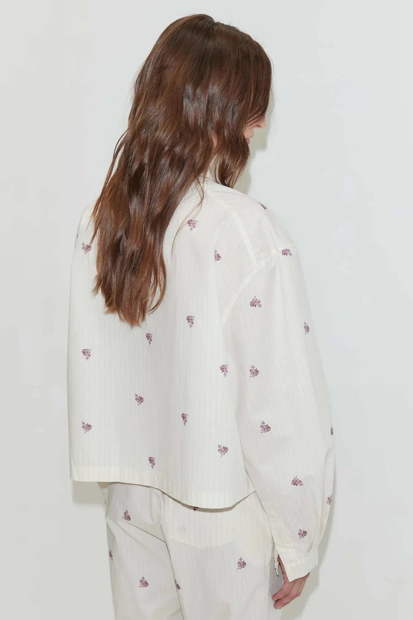 Deiji Studios Boxy Shirt Floral Stripe