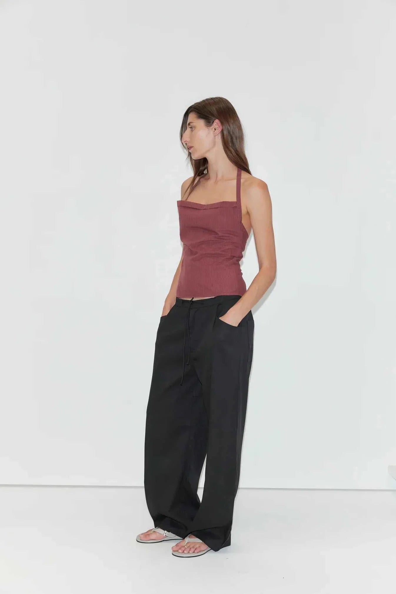 Deiji Studios Folded Top Rust Stripe