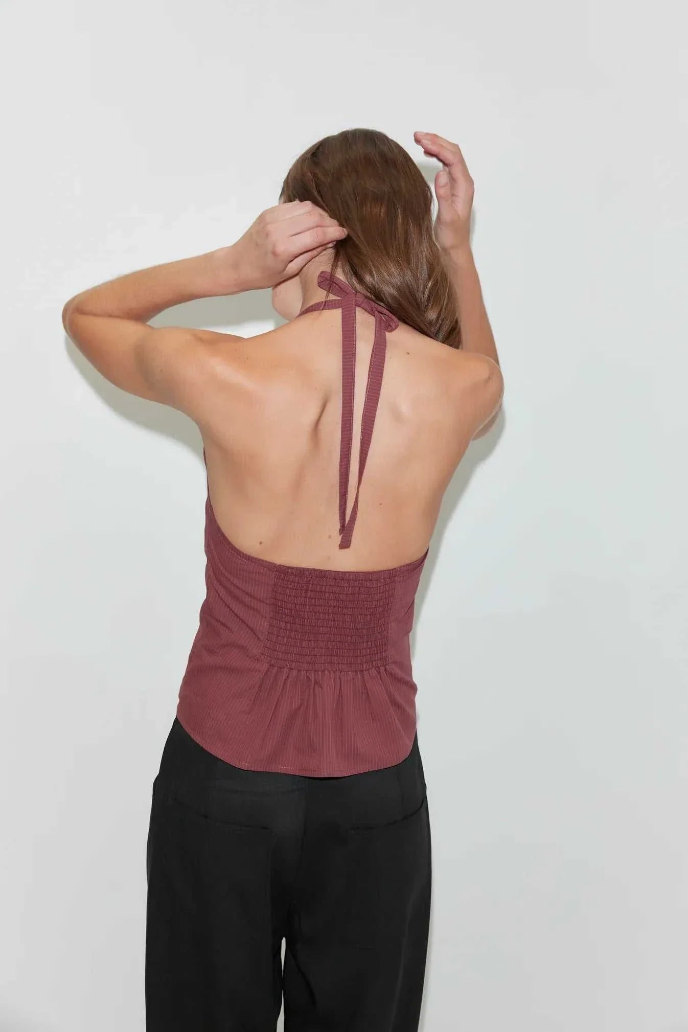 Deiji Studios Folded Top Rust Stripe