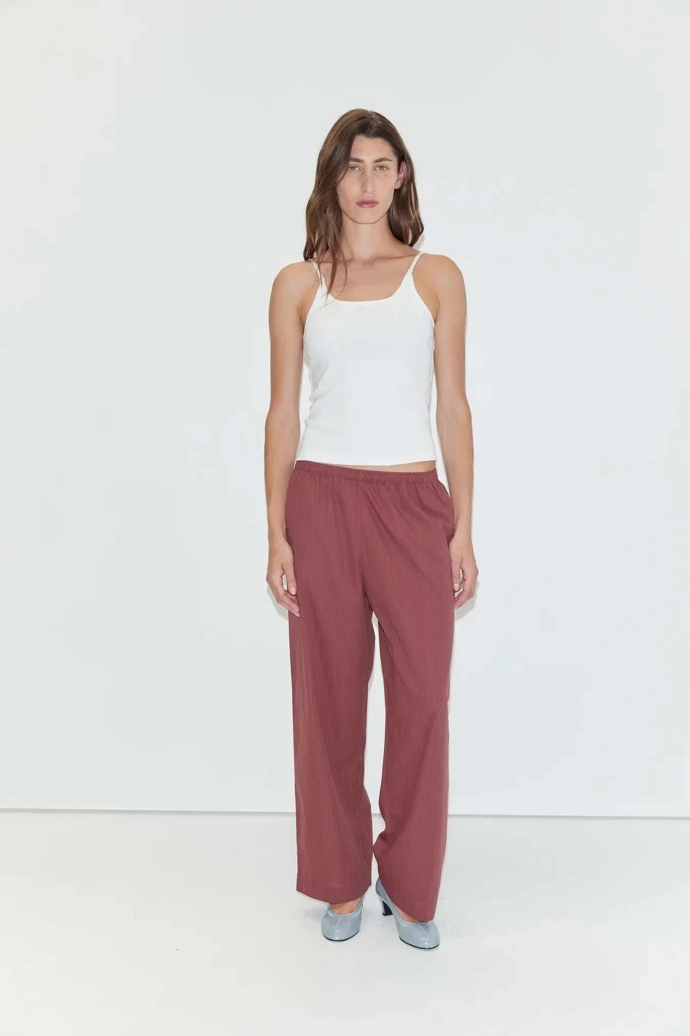 Deiji Studios Ease Trouser Rust Stripe
