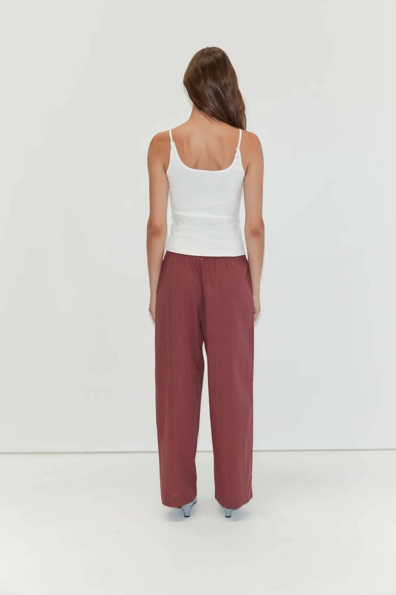 Deiji Studios Ease Trouser Rust Stripe