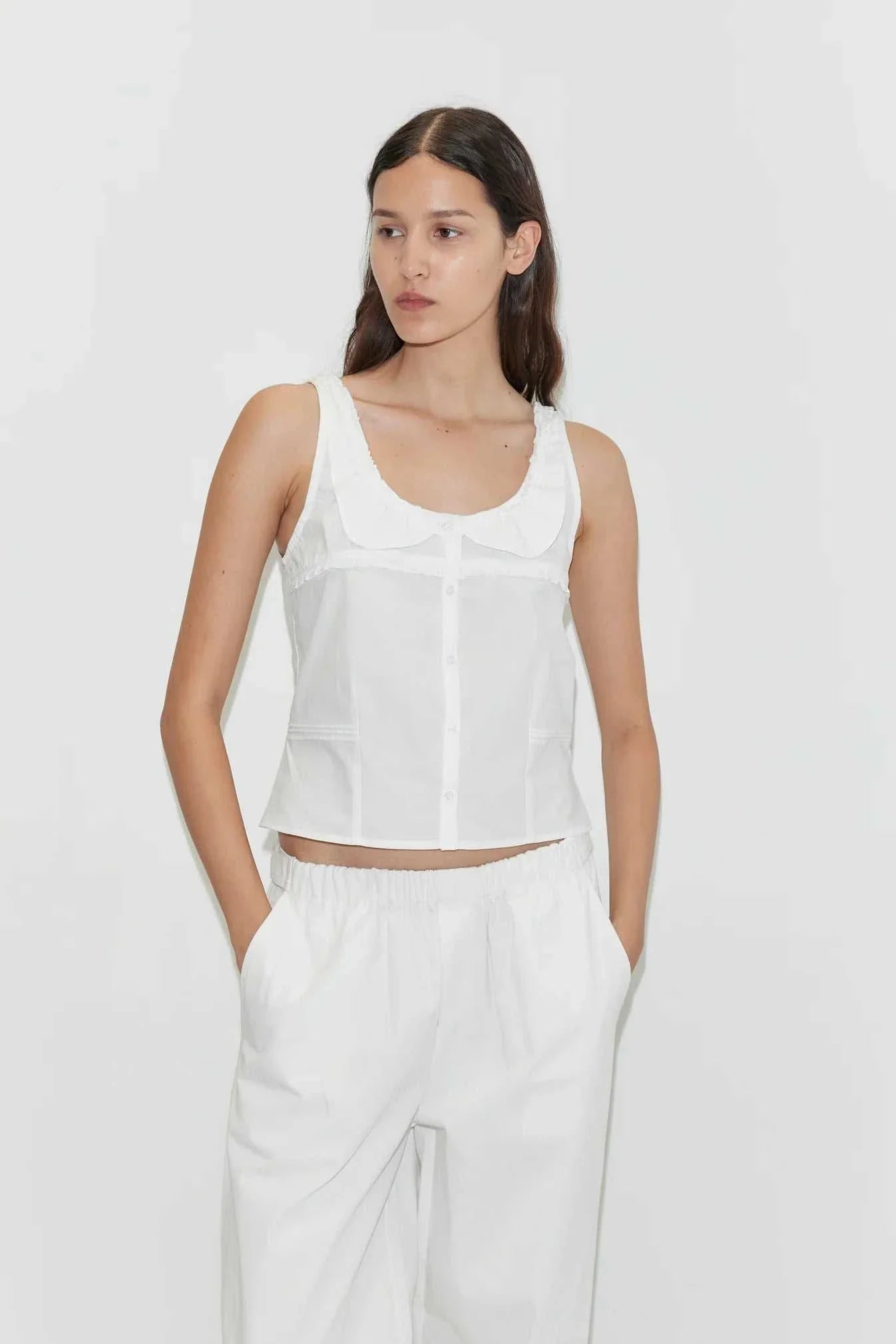 Deiji Studios Frills Top White
