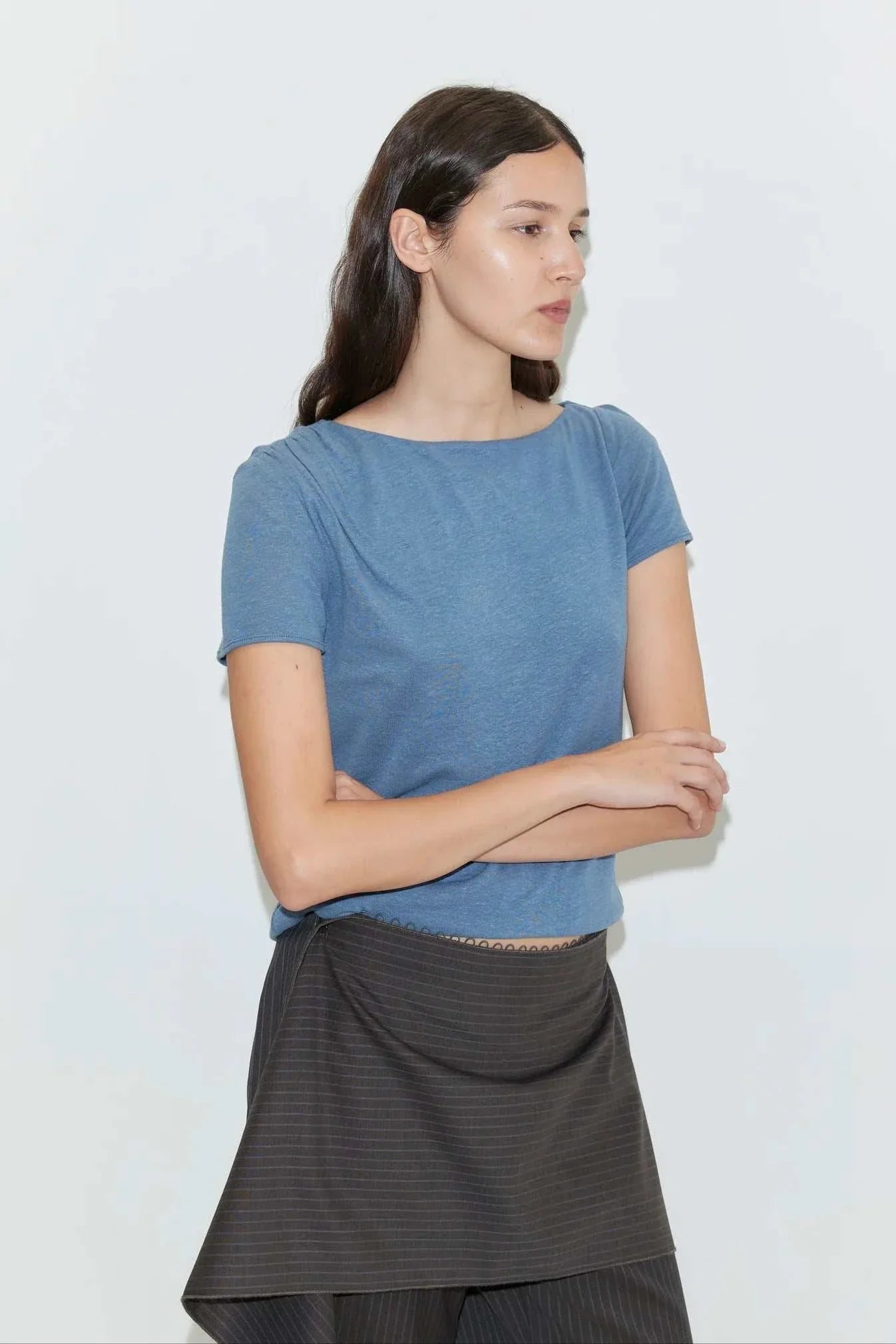 Deiji Studios Drape Tee Blue