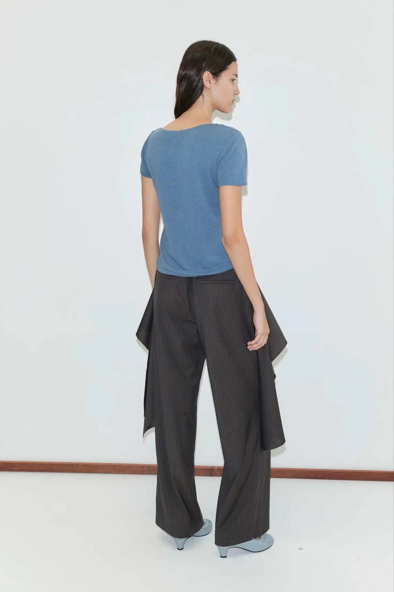 Deiji Studios Drape Tee Blue