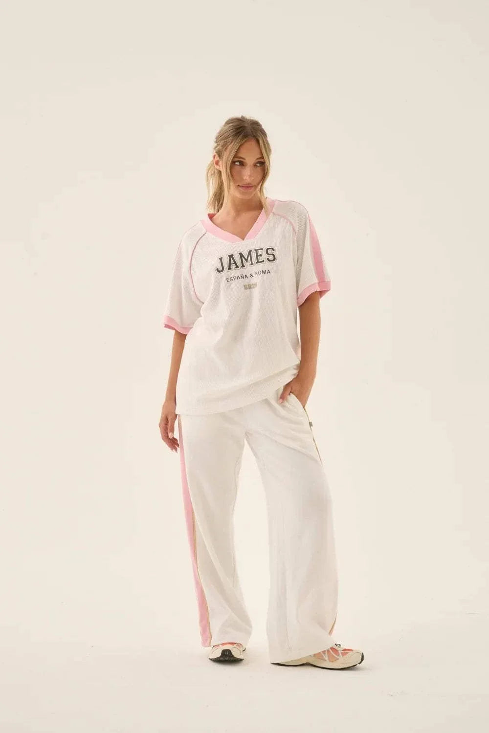Araminta James James College Waffle Tee Snow