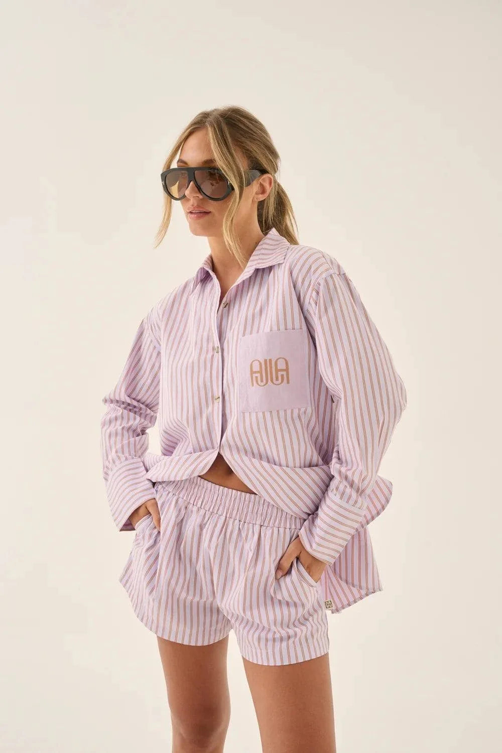 Araminta James Stripe Short Lavender
