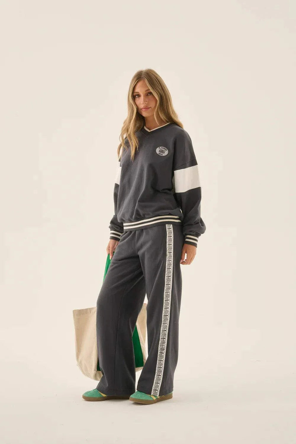 Araminta James AJ Applique Sweatshirt Washed Black