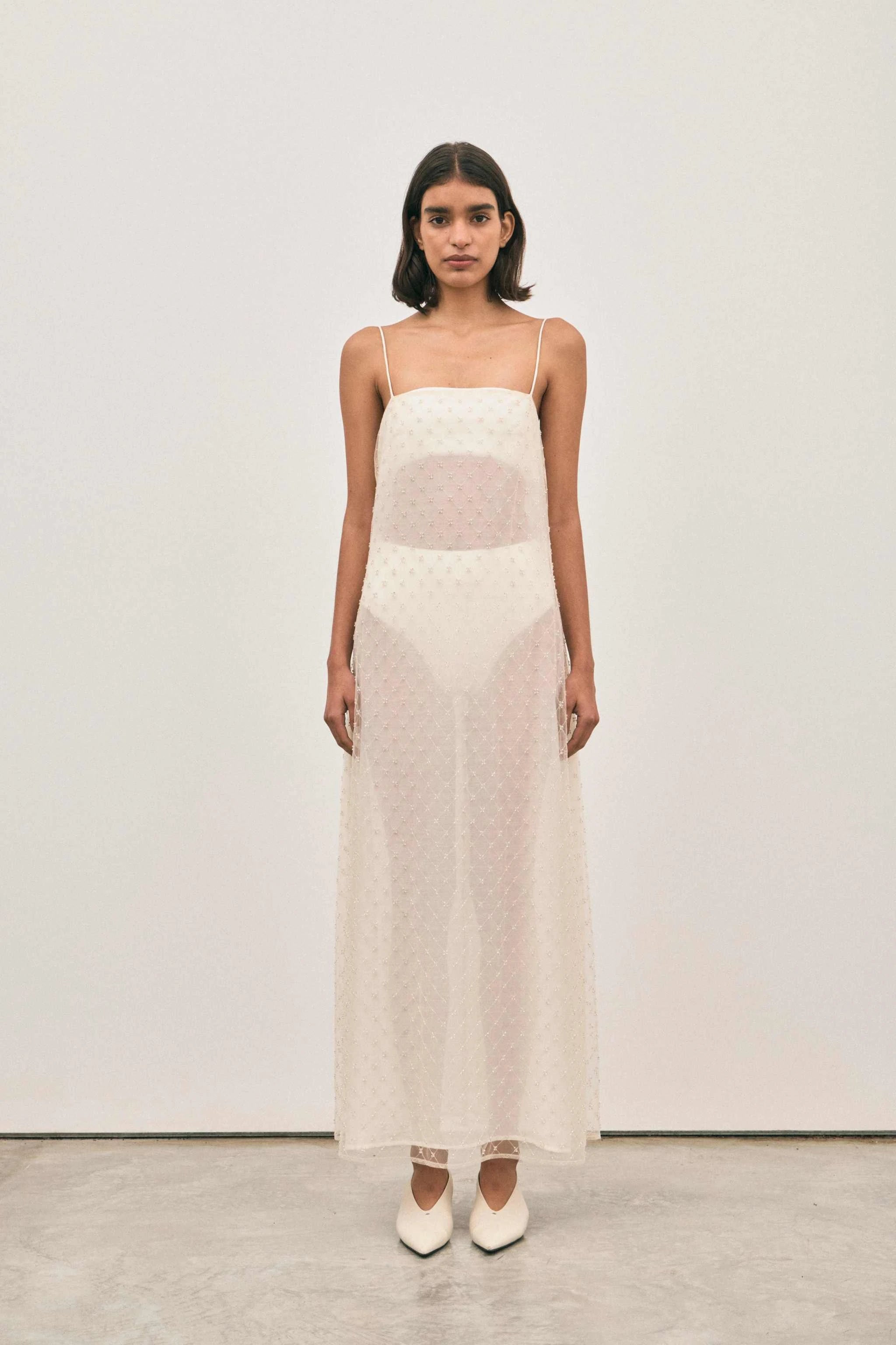 Solaqua Camilla Beaded Dress Ivory