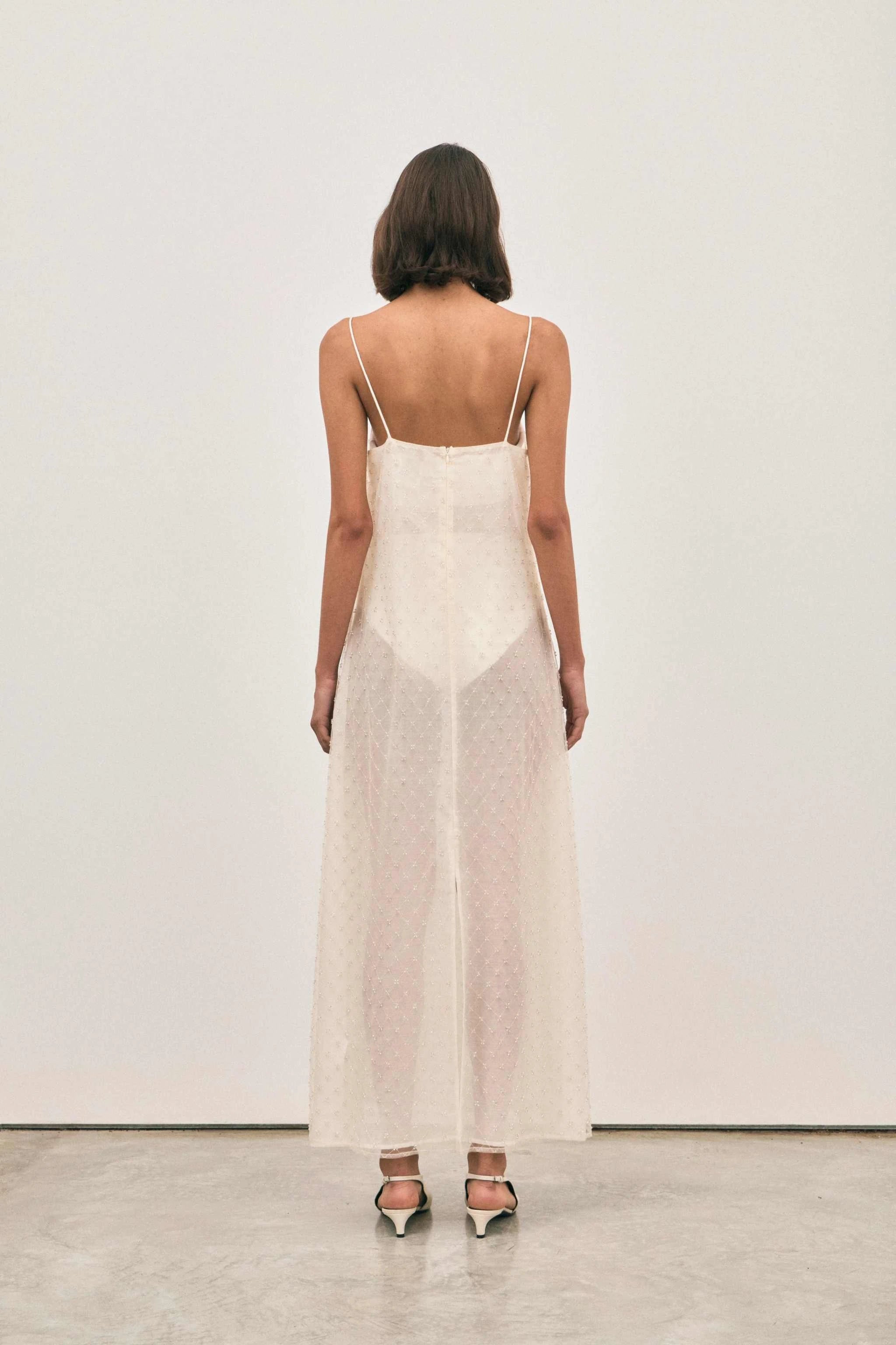 Solaqua Camilla Beaded Dress Ivory