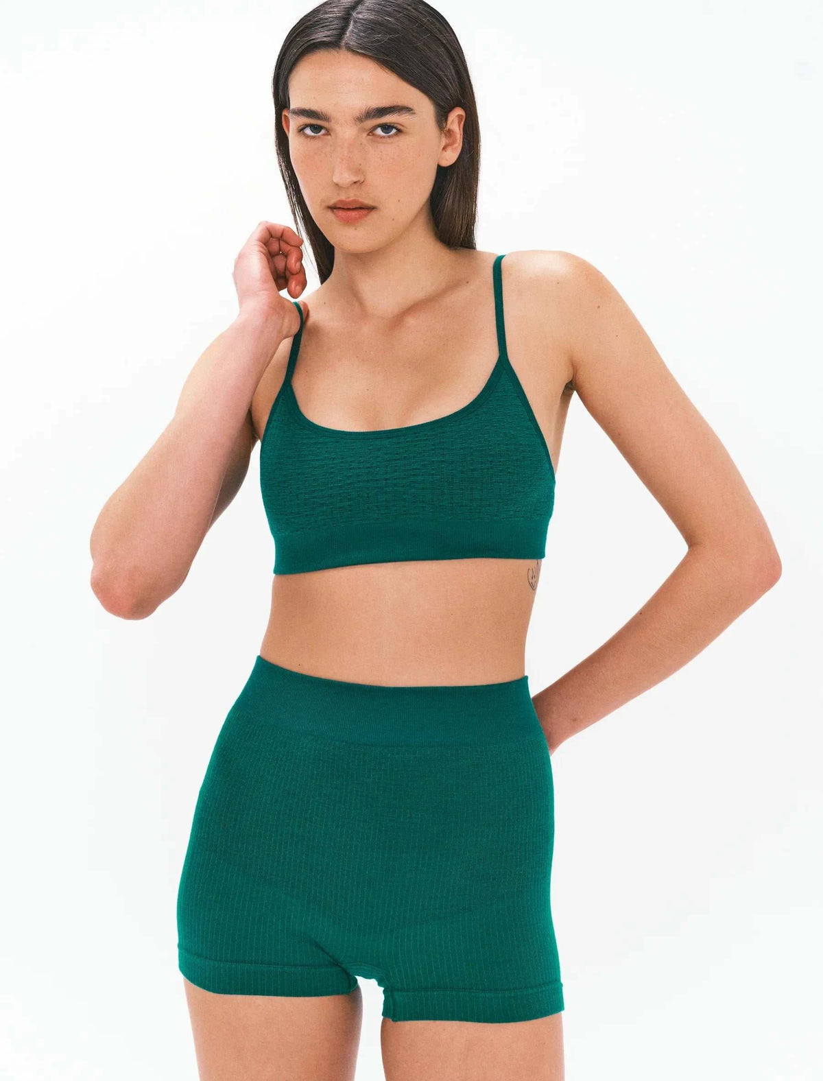 Nagnata Textured Ballet Wool Bralet Kelp