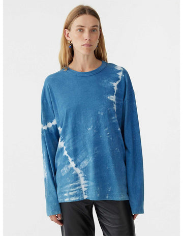 Bassike Indigo Dye Wide Htg Long Sleeve T Shirt
