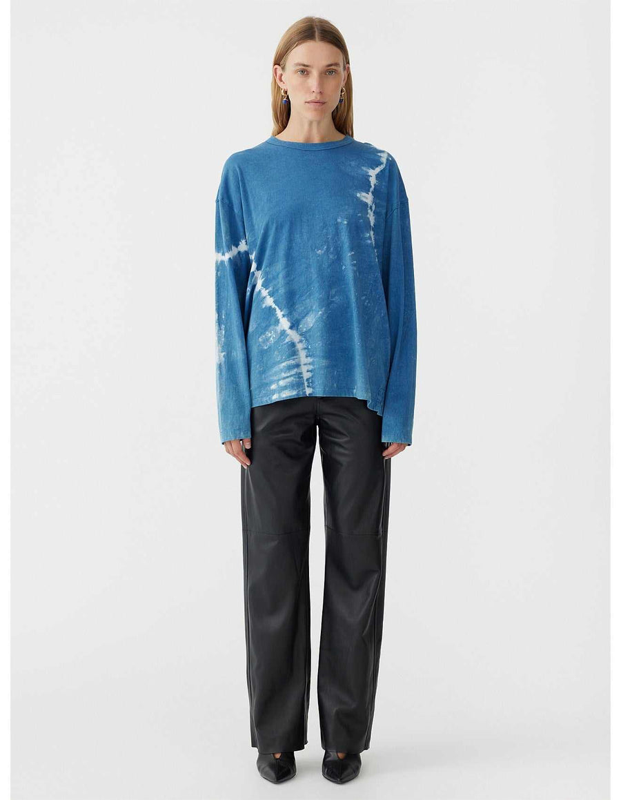 Bassike Indigo Dye Wide Htg Long Sleeve T Shirt