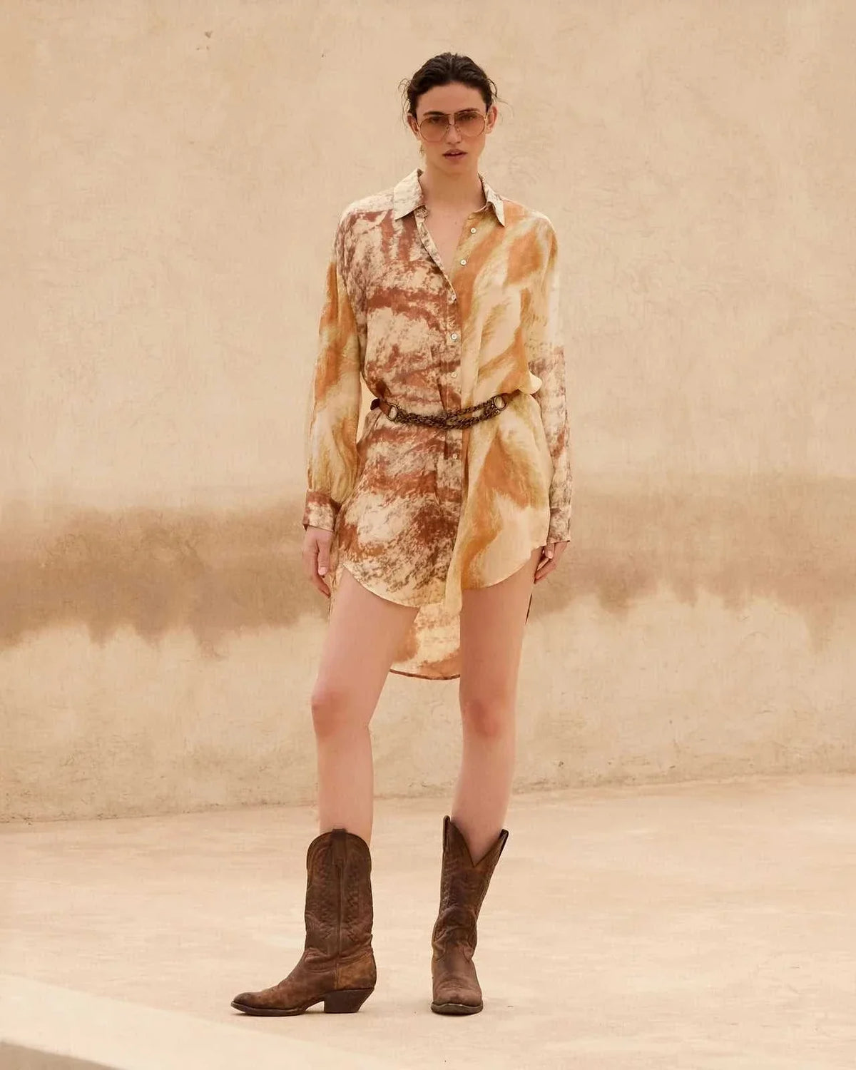 Mes Demoiselles Smirf Oversized Silk Shirt Yellow