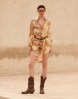 Mes Demoiselles Smirf Oversized Silk Shirt Yellow