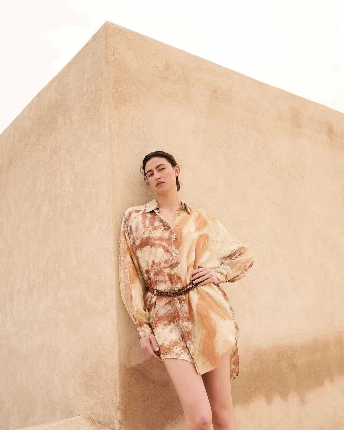 Mes Demoiselles Smirf Oversized Silk Shirt Yellow
