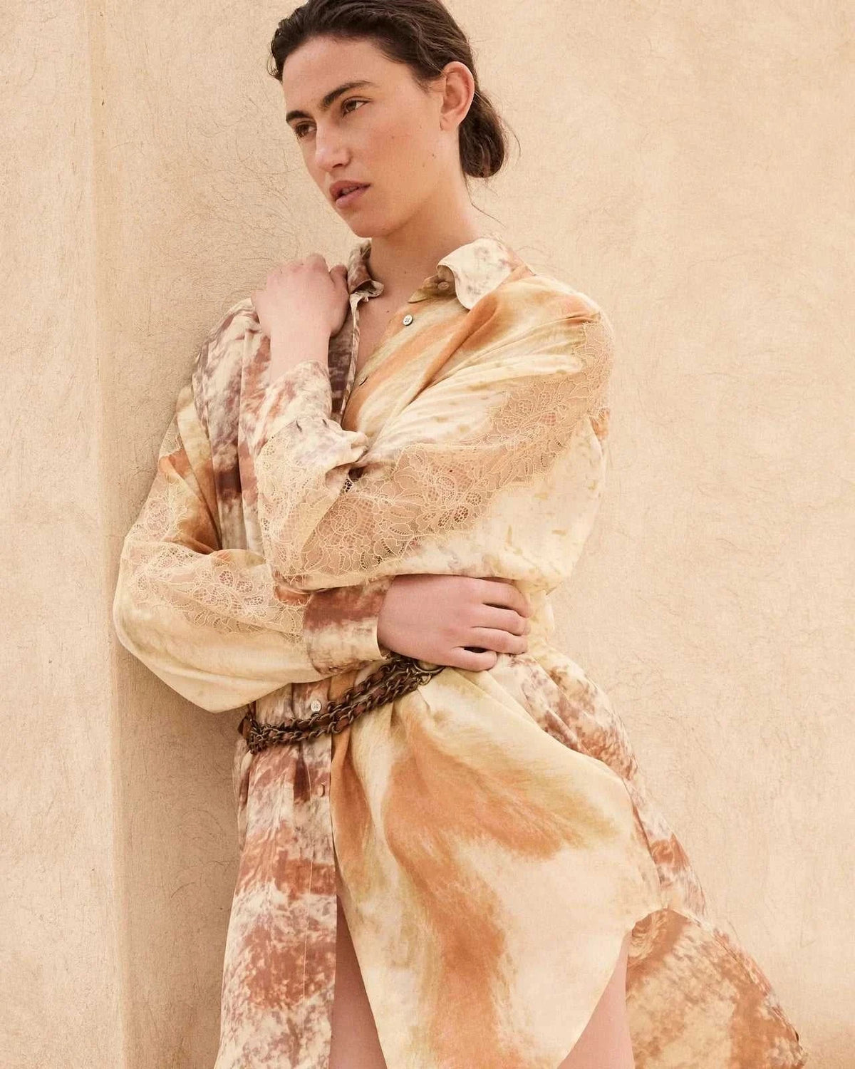 Mes Demoiselles Smirf Oversized Silk Shirt Yellow