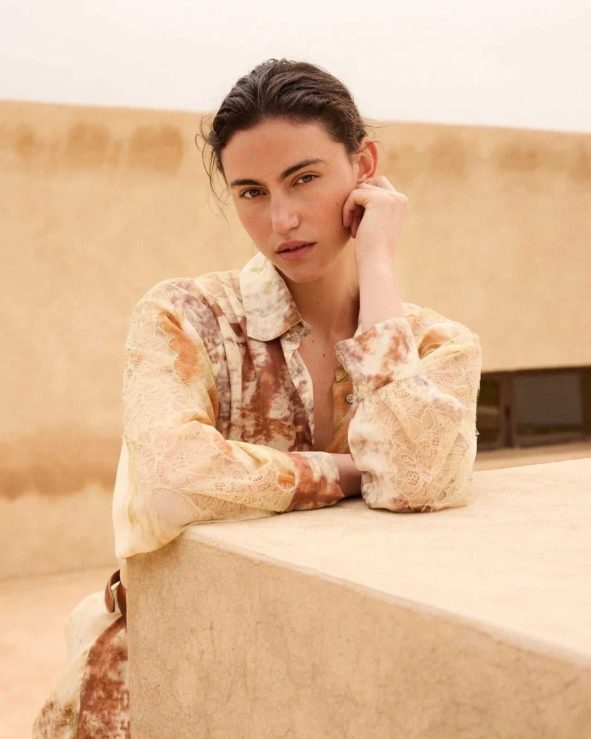 Mes Demoiselles Smirf Oversized Silk Shirt Yellow