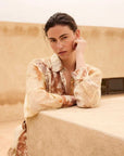 Mes Demoiselles Smirf Oversized Silk Shirt Yellow