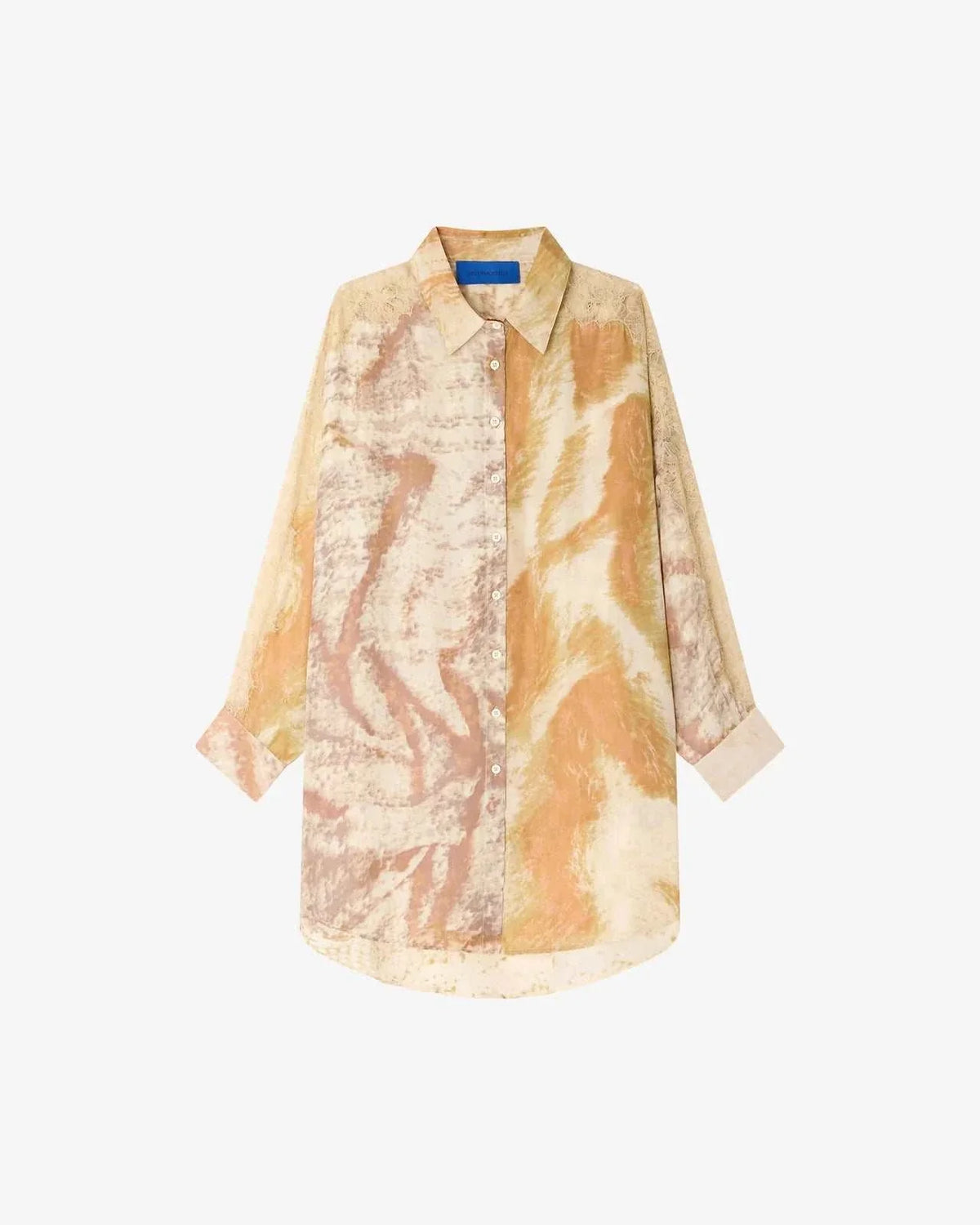 Mes Demoiselles Smirf Oversized Silk Shirt Yellow