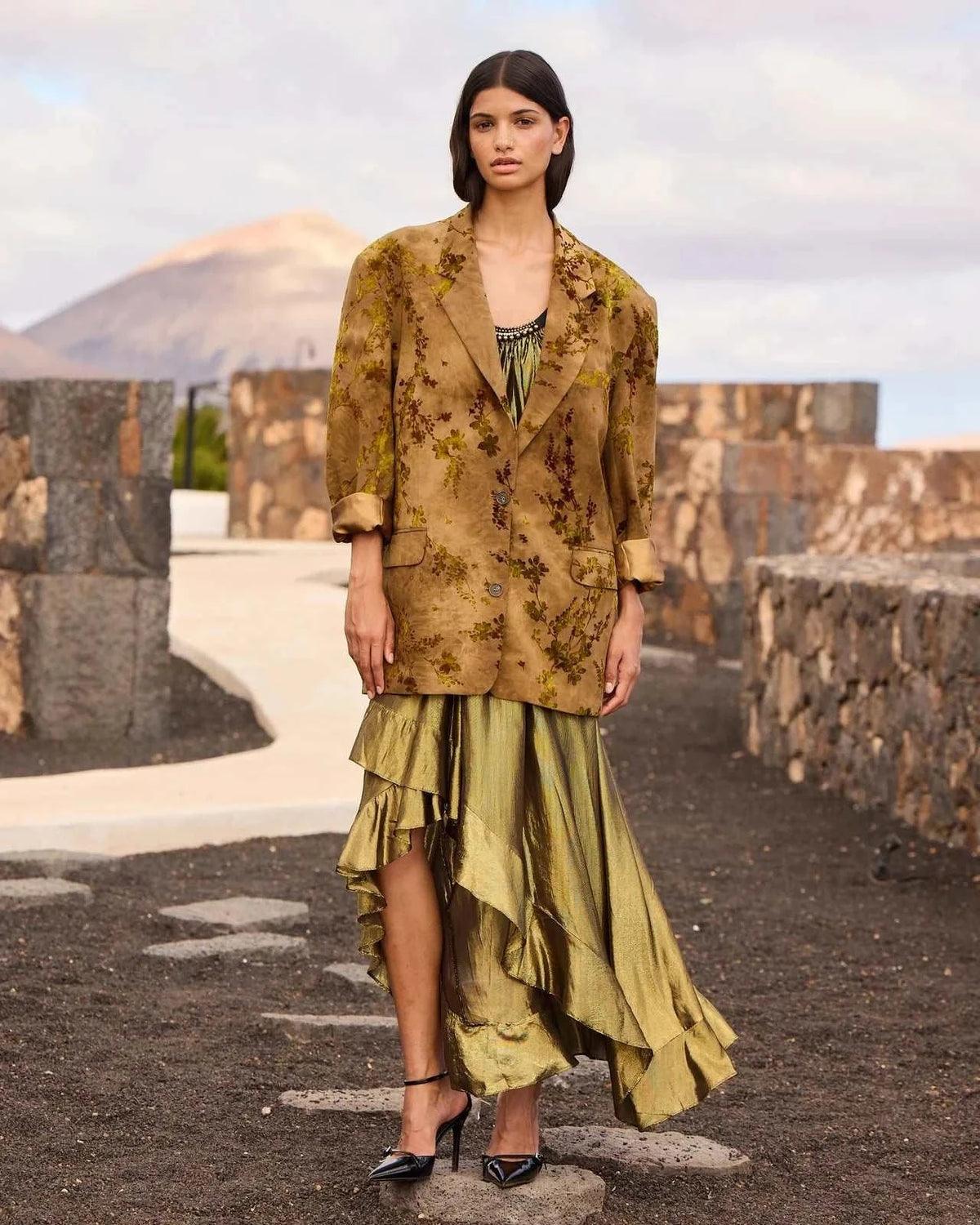 Sonta Oversized Jacket Khaki Bronze
