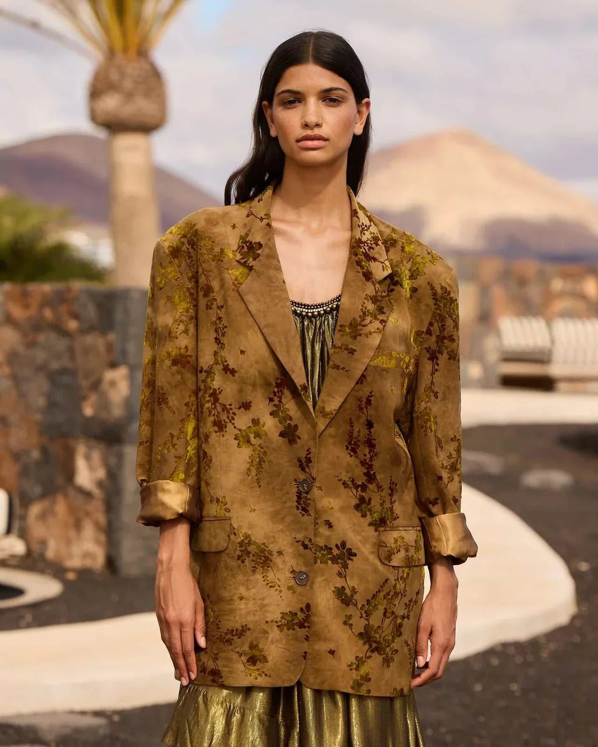 Sonta Oversized Jacket Khaki Bronze