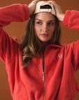 Araminta James Sherpa Zip Through Jacket Red Alert