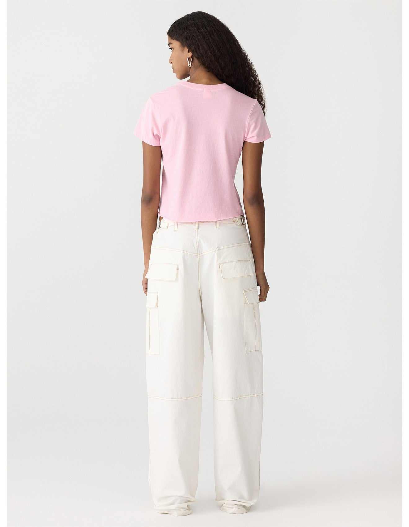 Bassike Raw Edge Baby TShirt Powder Pink