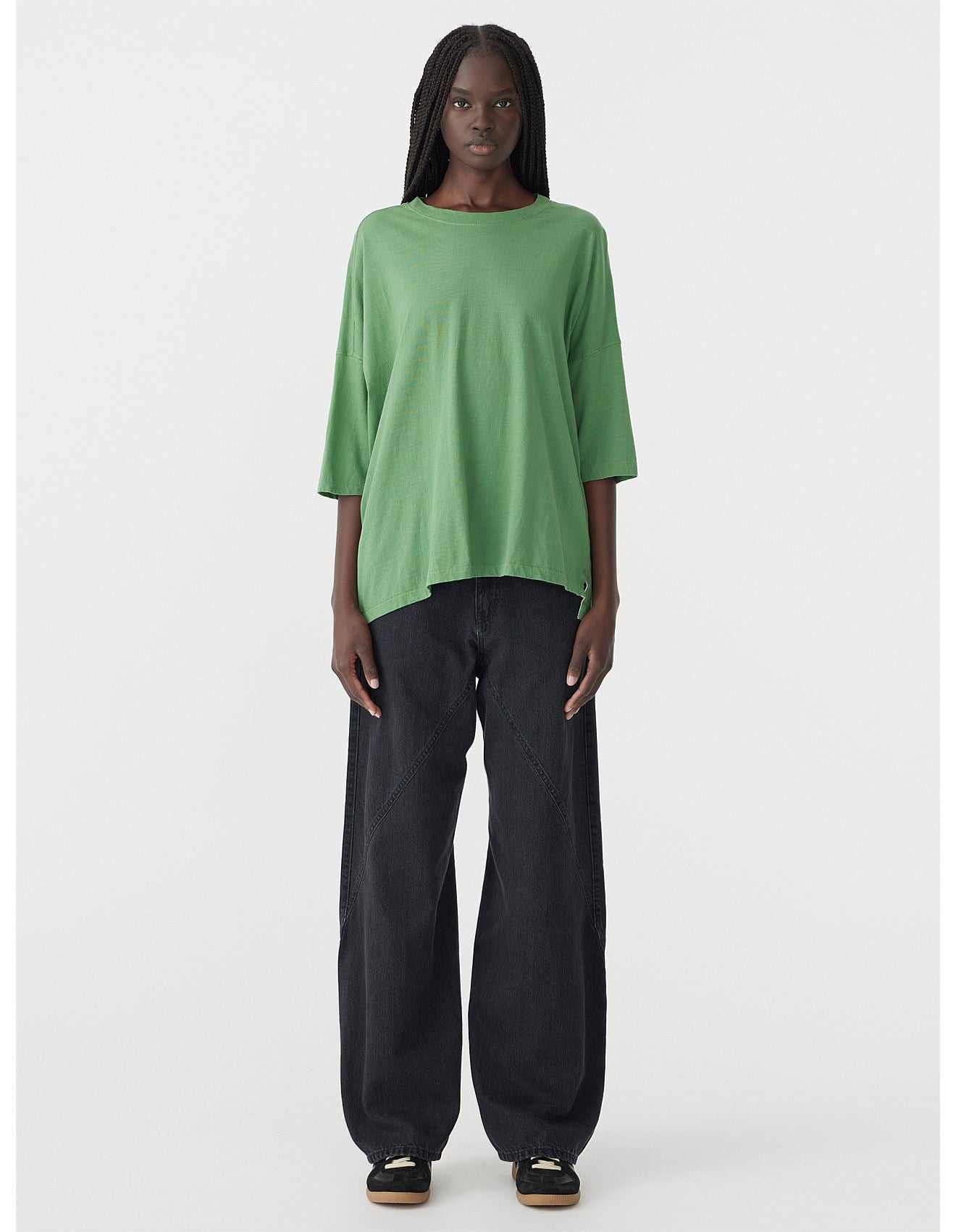 Bassike Slouch Side Step T Shirt Fern