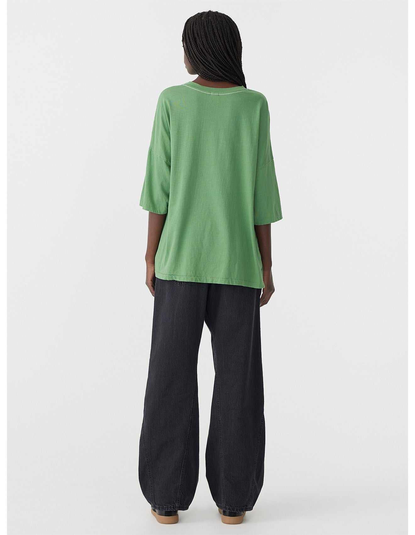 Bassike Slouch Side Step T Shirt Fern