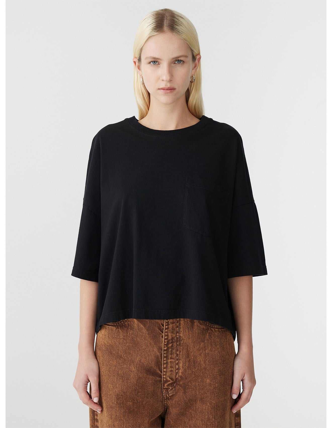 Bassike Boxy Pocket Short Sleeve Tshirt Black