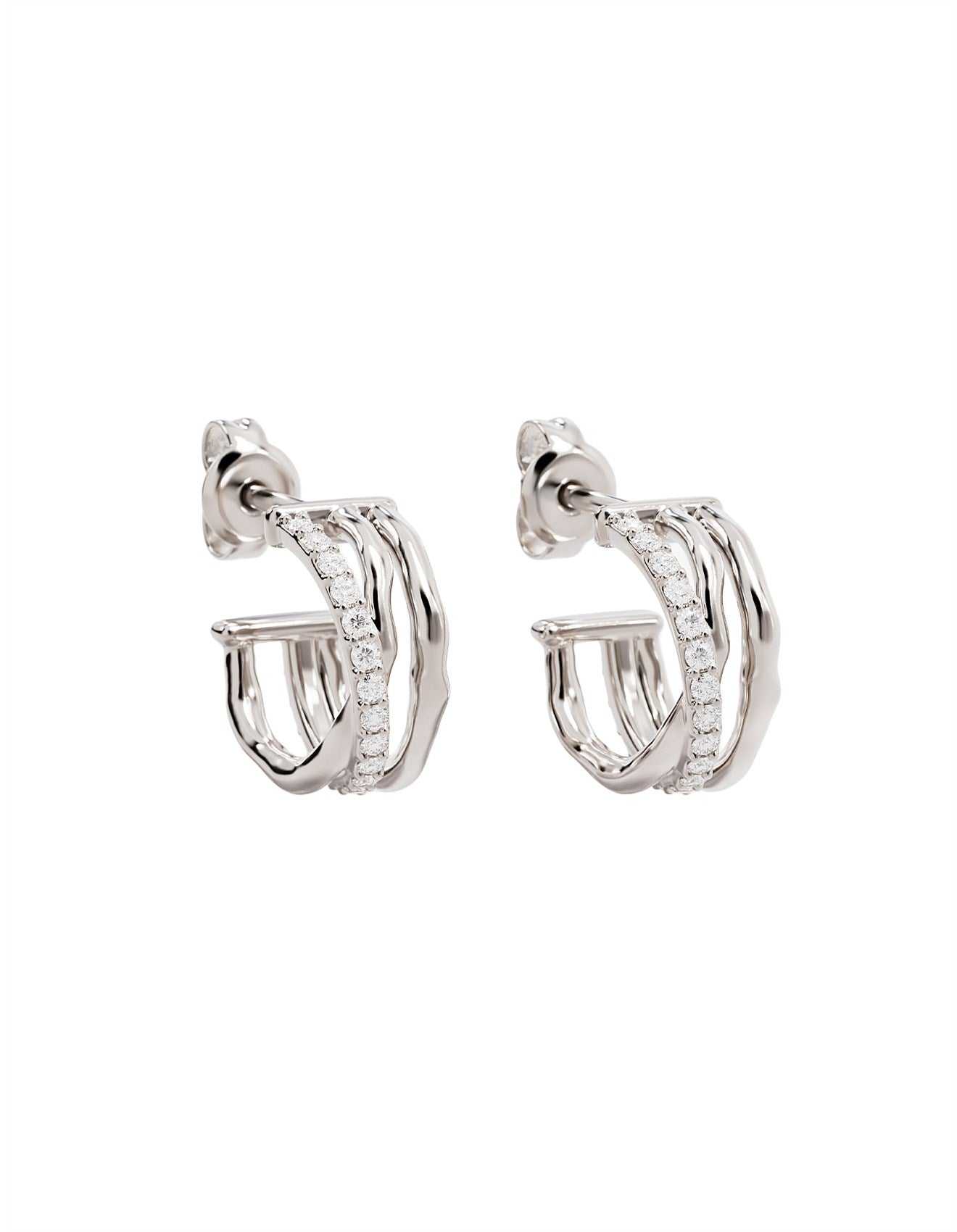 By Charlotte Entwined Heart Hoops Sterling Silver