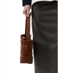 St Agni Woven Mini Tote Chestnut