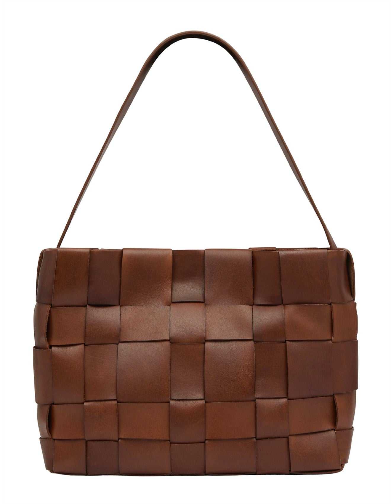 St Agni Woven Mini Tote Chestnut