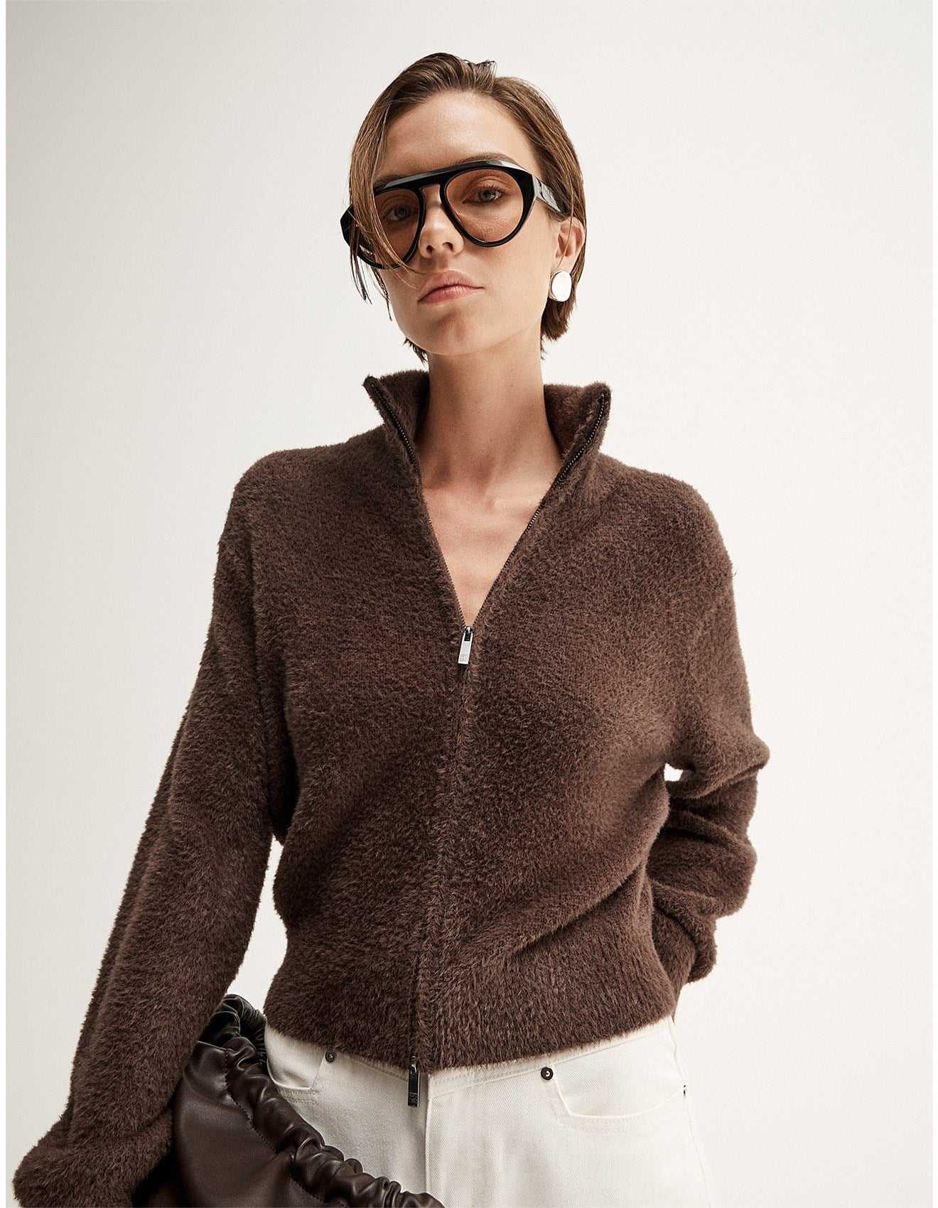 Elka Collective Leon Knit Cardigan Chocolate